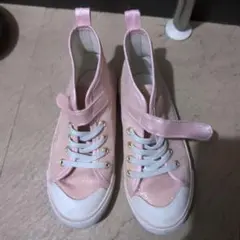 ピンク スパンコール付き スニーカー