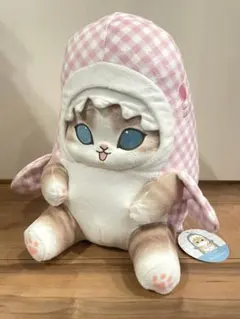 mofusand モフサンド ギンガムチェックサメにゃんBIGぬいぐるみ ピンク