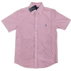 ☆POLO ポロ ラルフローレン シアサッカー ストライプシャツ ピンク