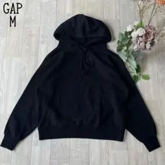 【GAP ギャップ】裏起毛　スウェットプルパーカー　男女兼用　シンプル　黒　M