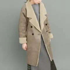 KBF/ケービーエフ/フェイクムートンコート/ダブルブレステッドコート/内ボア