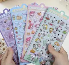 マイメロディ 3D エンボス ステッカー防水かわいい子供 4枚セット