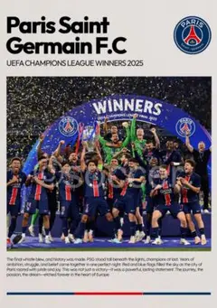 パリ・サンジェルマン F.C. 2025 UEFA優勝　ポスター　A4 フレーム