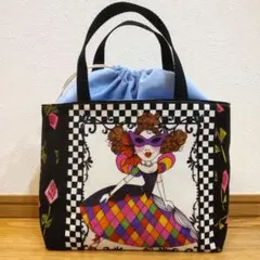 ハンドメイド☆ロラライハリス＆フェイクレザーポーチ.小物入れ.バッグ