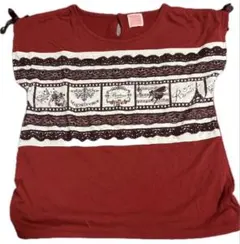 axes femme kids Tシャツ ボルドー レースのサムネイル