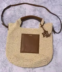 Lauren Ralph Lauren2wayペーパーストロートートバッグ