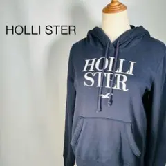 HOLLISTER フード付きネイビー パーカー