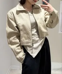 アディダス デニムジャケットトップ ファイヤーバードベージュ