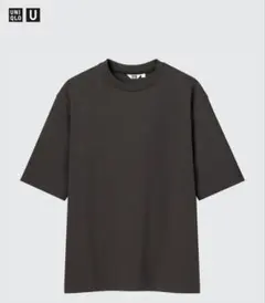 美品 ユニクロU エアリズムコットンオーバーサイズT ボーダー ブラック L