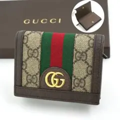 ✨Sランク✨　GUCCI ミニ財布　マーモント　オフディア　シェリーライン　茶色