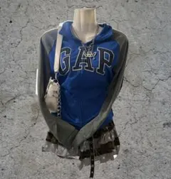 y2k GAP パーカー ロゴ ラグラン グランジ 平成ギャル ジャージ