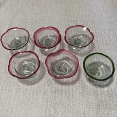 昭和レトロガラス　アイスクリーム皿6枚セット
