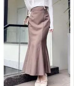 dazzlin ハイウエストアソートナロースカート ブラウン