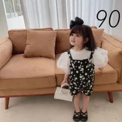 かわいい♡袖ボリューム♡袖チュールドットTシャツ♪子供服 子ども服 白 キッズ