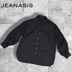 JEANASIS ジーナシス ナイロンシャツ パフスリーブ サイドスリット 黒のサムネイル