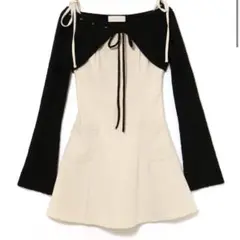 andmary Lamia knit set mini dress beige