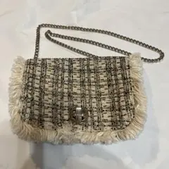 ZARA フリンジ　チェーンバッグ　ビーズ　パーティーバッグ　未使用品