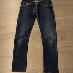 Nudie Jeans ダークブルー ストレートデニム
