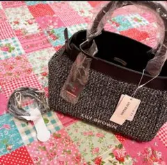 新品　リリーブラウン　LILY BROWN ツイードハンドバッグ ブラック