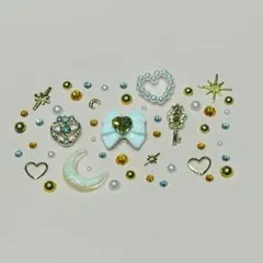 【77】セーラームーン風　セーラーヴィーナス　セルフネイル　ネイルパーツ　可愛い