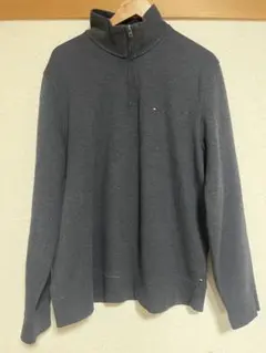 Tommy Hilfiger グレー ハーフジップスウェット