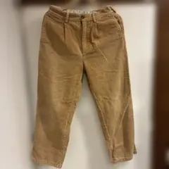 ベージュ コーデュロイ ストレートレッグパンツ