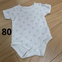 ベビー 半袖 ロンパース80 ホワイト