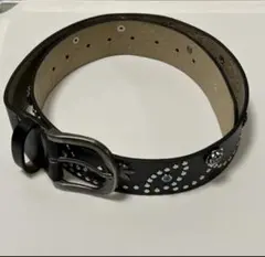 スタッズベルト ターコイズ ウエスタン y2k アメカジ 黒 ロック フラワー