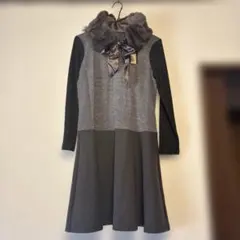 SALE! 未使用 美品 AuieF ニットワンピース たっぷりフレア グレー