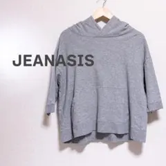 JEANASIS ジーナシス　パーカー　半袖　グレー　レディース　体型隠しのサムネイル