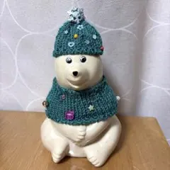 【匿名配送】しろくま貯金箱 クリスマスツリーコスチューム　おまけ付き