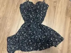 SHEIN 花柄 キャミワンピース ブラック 韓国