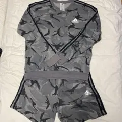 adidas 迷彩 スウェットシャツとショートパンツセット O(XL)サイズ