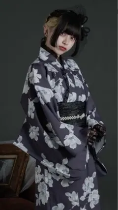 gibous dark snake yukata gray - メルカリ