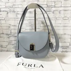 ほぼ未使用✨FURLA フルラ・2wayショルダーバッグ レザー ライトブルー系