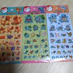 ポケモン　【韓国限定】　シール　ヒトカゲ　フシギダネ　ミズゴロウ　3セット