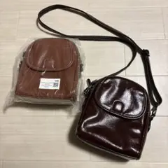 新品未使用 2個 色違いセット ブラウン キャメル ミニショルダーバッグ