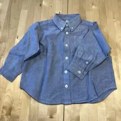 MUJI コットン ボタンダウンシャツ サイズ100 青