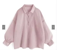 GRL シアーシャツ　ピンク　楊柳シフォンシャツ　[dk1109]