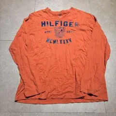 Tommy Hilfiger ロンt 長袖tシャツ　オレンジ　Vネック　XL