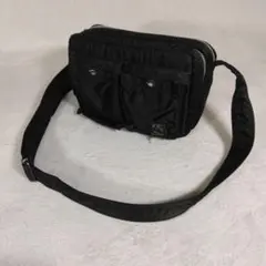 ポーター　タンカー　ブラック ナイロン ショルダーバッグ　S　2層式