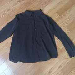 GU ブラック 長袖シャツ ポリエステル100%