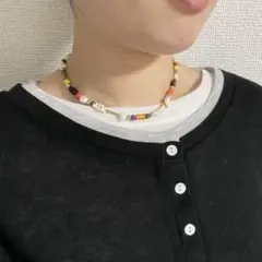 ハンドメイド　ビーズ　ネックレス