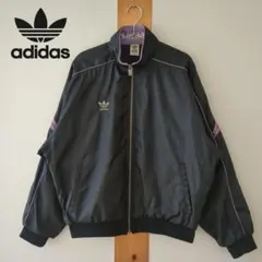 adidas デサント期 80s-90s ナイロン 黒紫