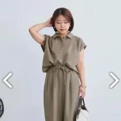 新品タグ付✨コヒナ Vネックイージーオールインワン【SHORT】ベージュ