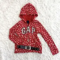 00s Y2K GAP 小花柄　短丈　ジップアップパーカー　平成ギャル　海外