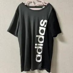 adidas/150cm/ジャージ/ロゴ Tシャツ グレー/ブラック