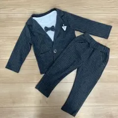 子供用スーツダークグレー ストライプ