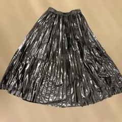 JEANASIS プリーツスカート シルバー　美品のサムネイル
