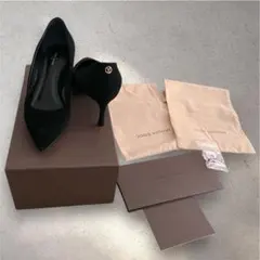 LOUIS VUITTON ハイヒール パンプス スエード ブラック 黒 37